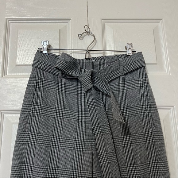 Aritzia Wilfred High-Waisted Jallade Tie Trouser Pant Black/White/Gray - Sz 4 - Picture 3 of 14
